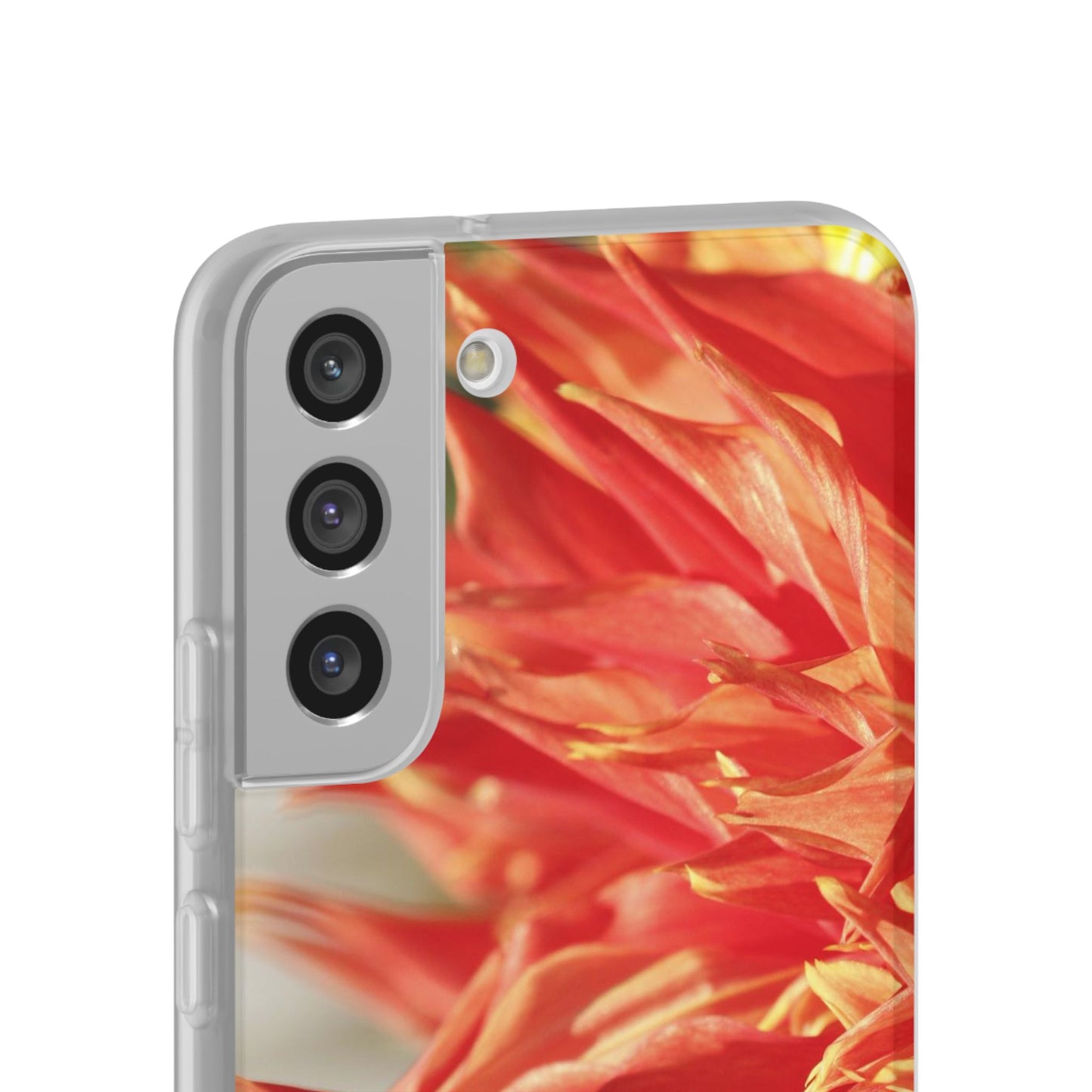 Red Dahlia Floral Phone Case — Slim Flexible Protective Cover