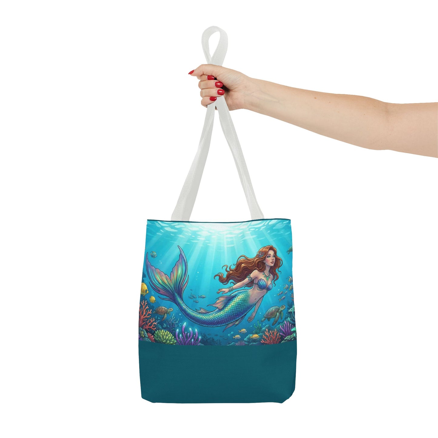 Mermaid Ocean Tote Bag – Colorful Underwater Sea Life Beach Bag