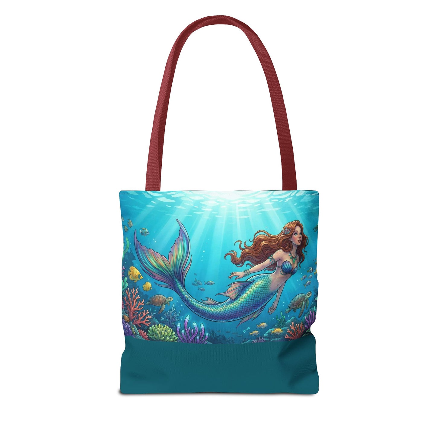 Mermaid Ocean Tote Bag – Colorful Underwater Sea Life Beach Bag