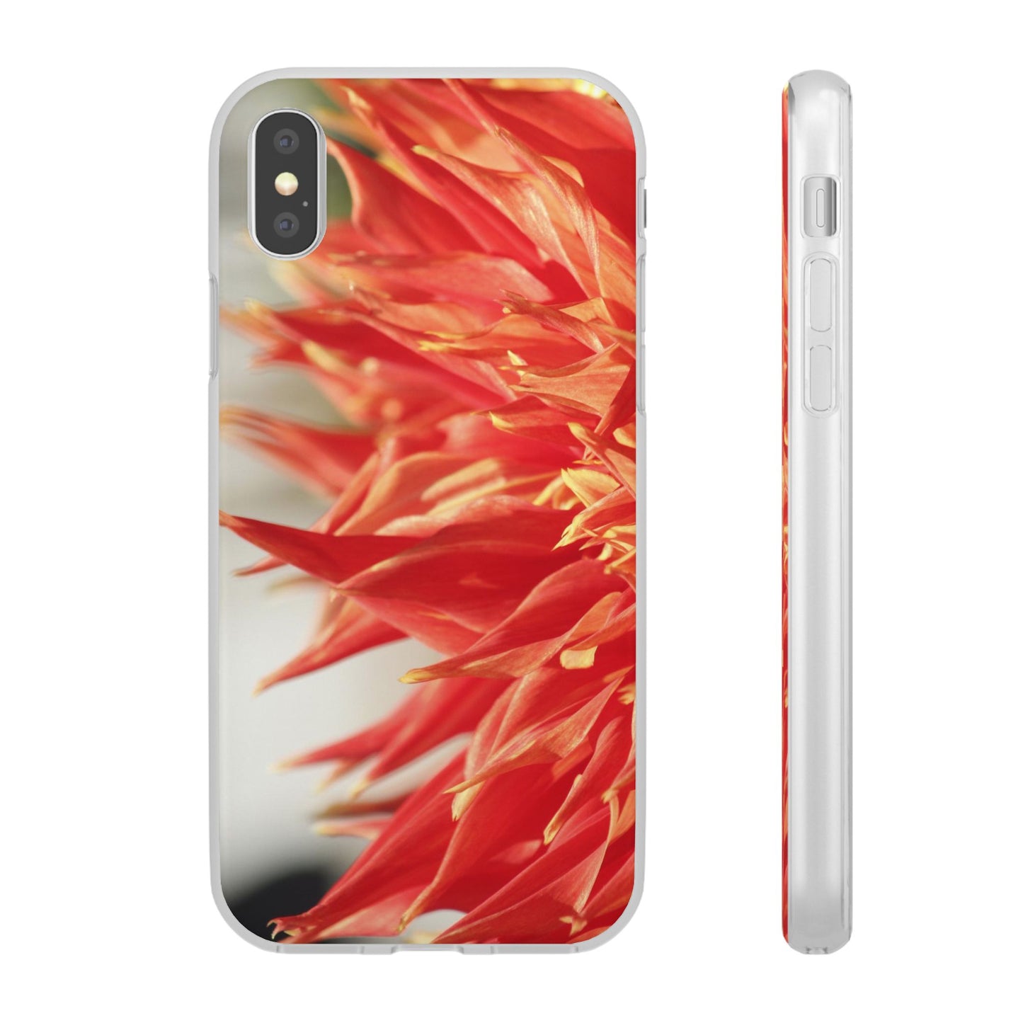 Red Dahlia Floral Phone Case — Slim Flexible Protective Cover