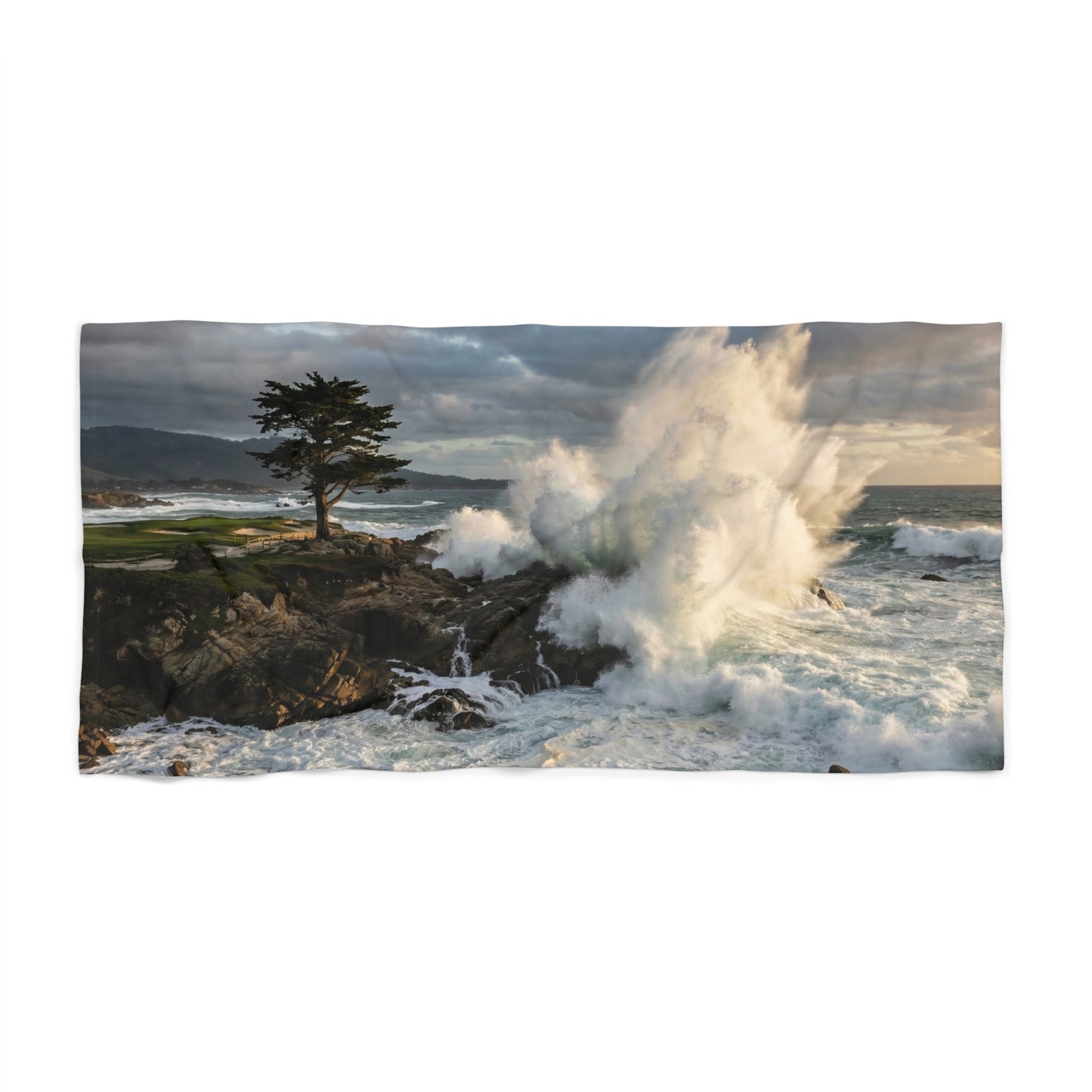 Ocean Wave Crash Beach Towel — Dramatic Seascape Coastal Towel