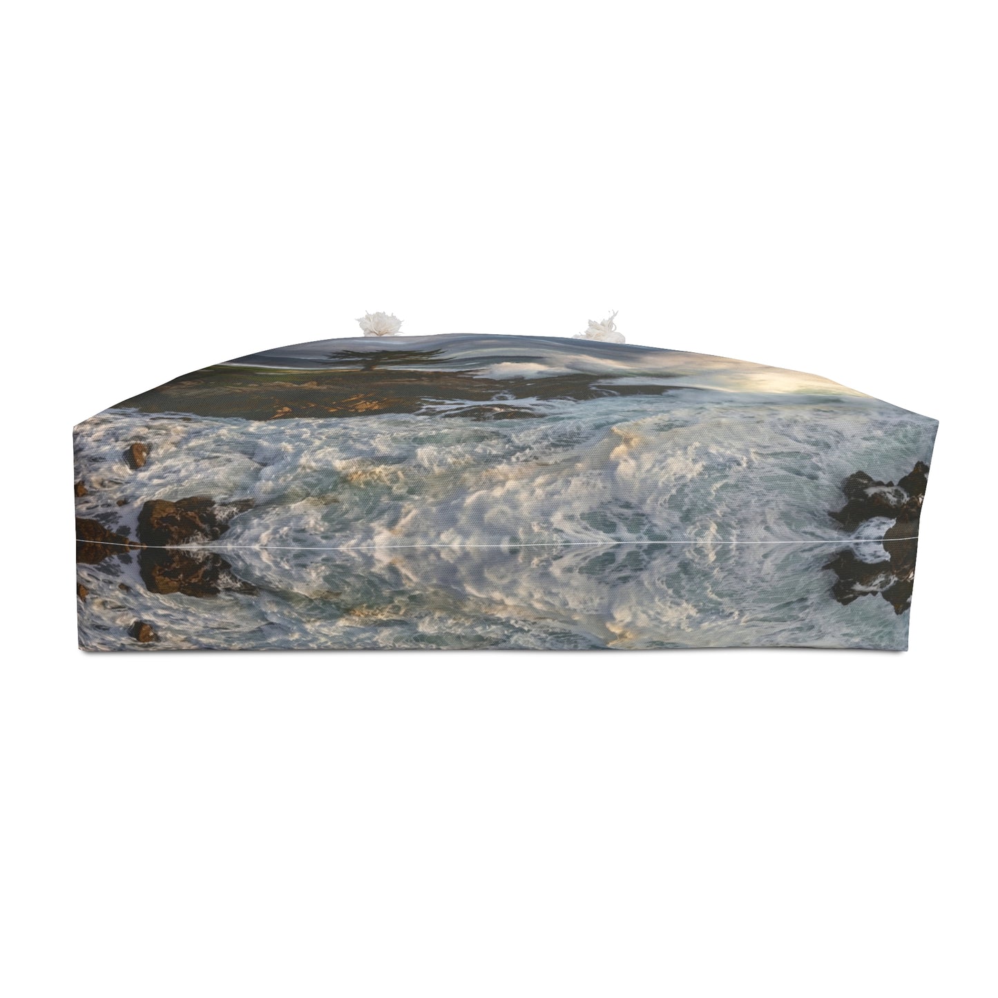 Pebble Beach Ocean Wave Weekender Bag — Coastal Landscape Travel Tote