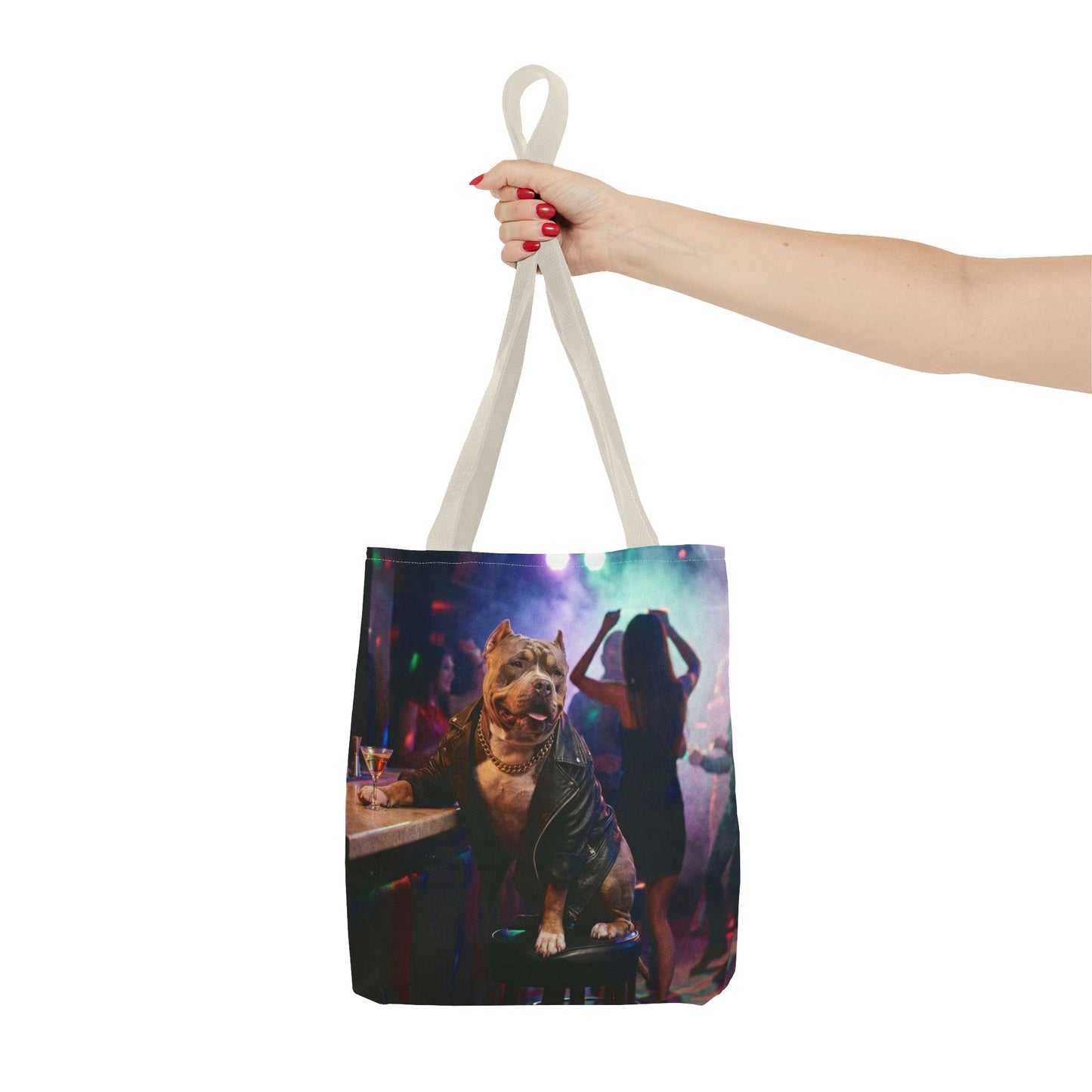 Bulldog Nightclub Tote Bag — Funny Party Dog All-Over Print Tote