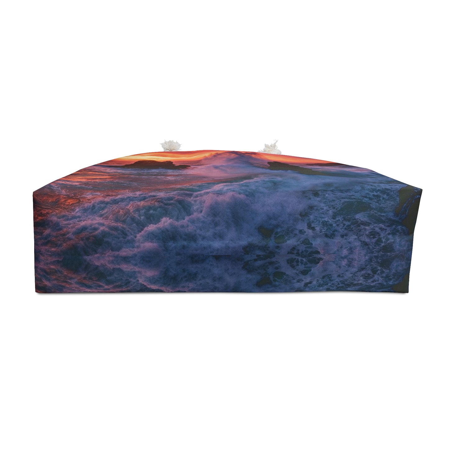 Coastal Sunset Weekender Bag — Ocean Waves Lighthouse Travel Tote