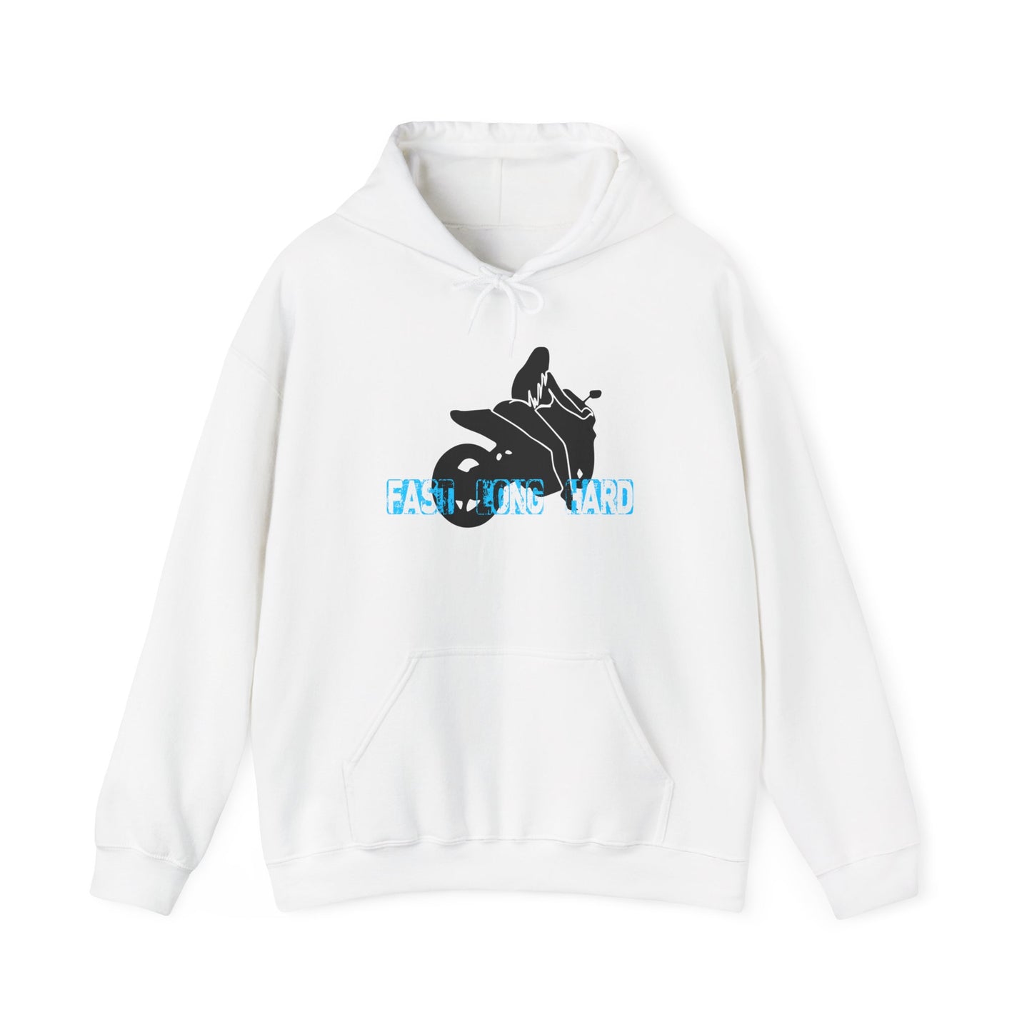 Hoodie - Chick Ride Motorbike Rider Graphic "Fast Long Hard"