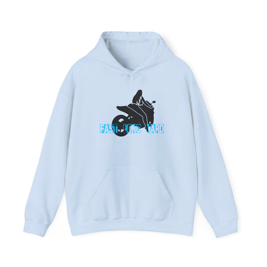 Hoodie - Chick Ride Motorbike Rider Graphic "Fast Long Hard"