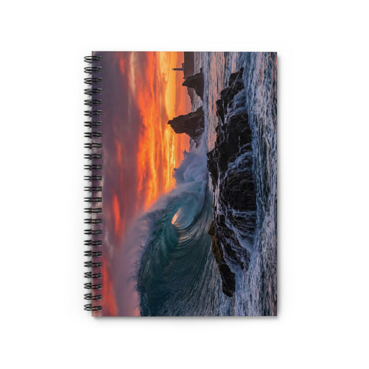 Ocean Sun Set Spiral Notebook - Ruled Line