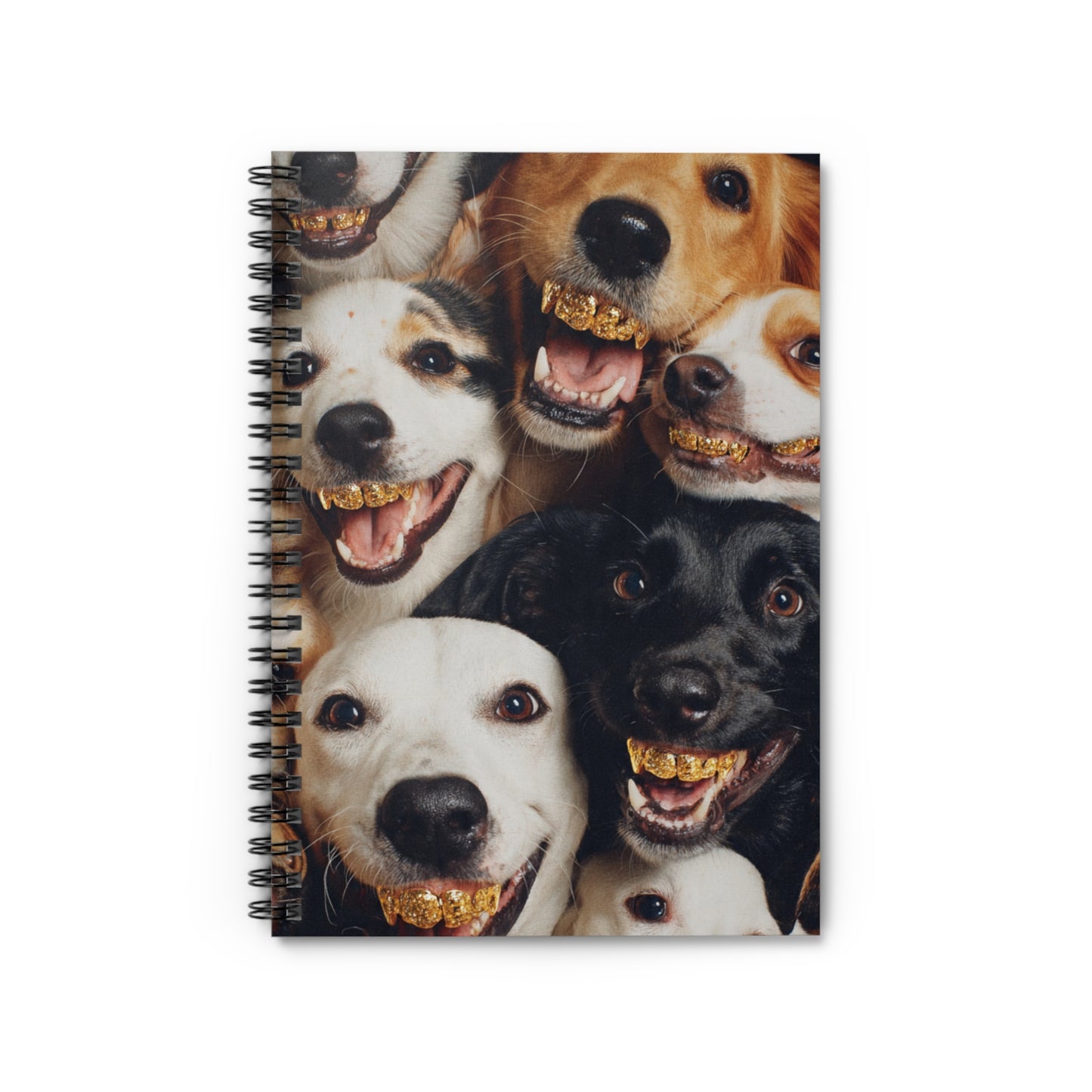 Smiling Dogs Spiral Notebook — Ruled Lined Journal for Dog Lovers
