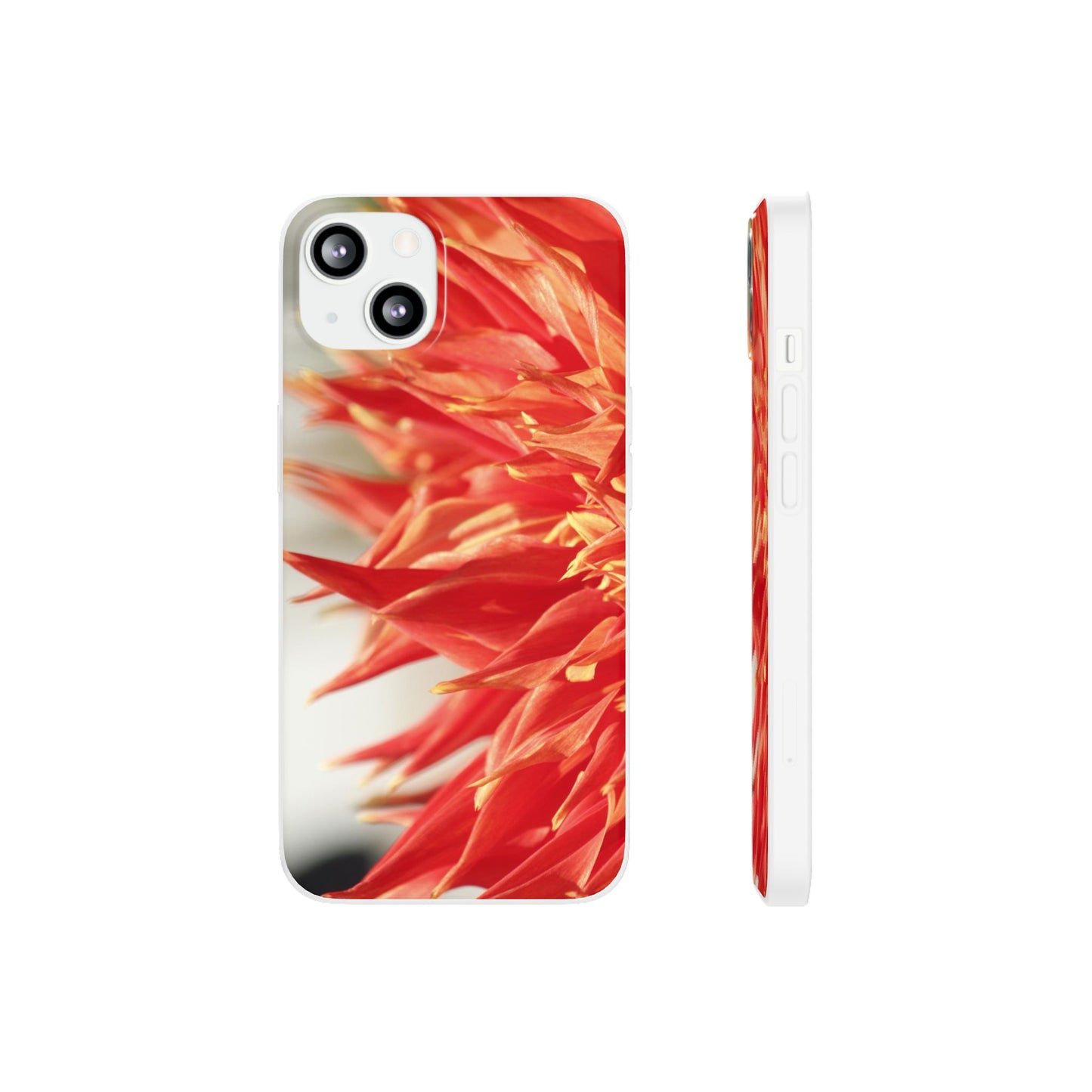 Red Dahlia Floral Phone Case — Slim Flexible Protective Cover