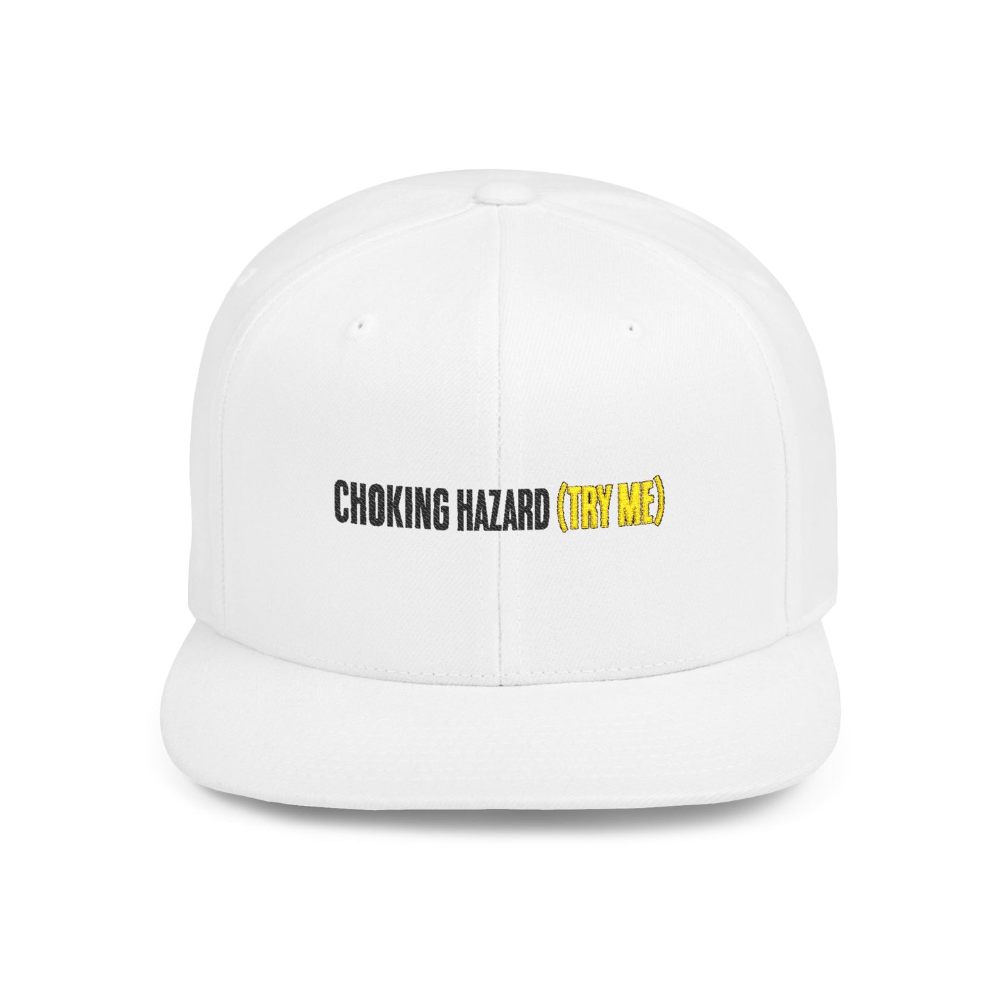 Choking Hazard Snapback Cap, Trendy Hat for Casual Wear, Gift, Flat Bill Hat,