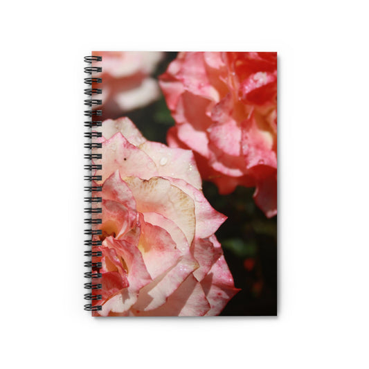 Floral Rose Spiral Notebook — Pink Bloom Ruled Journal