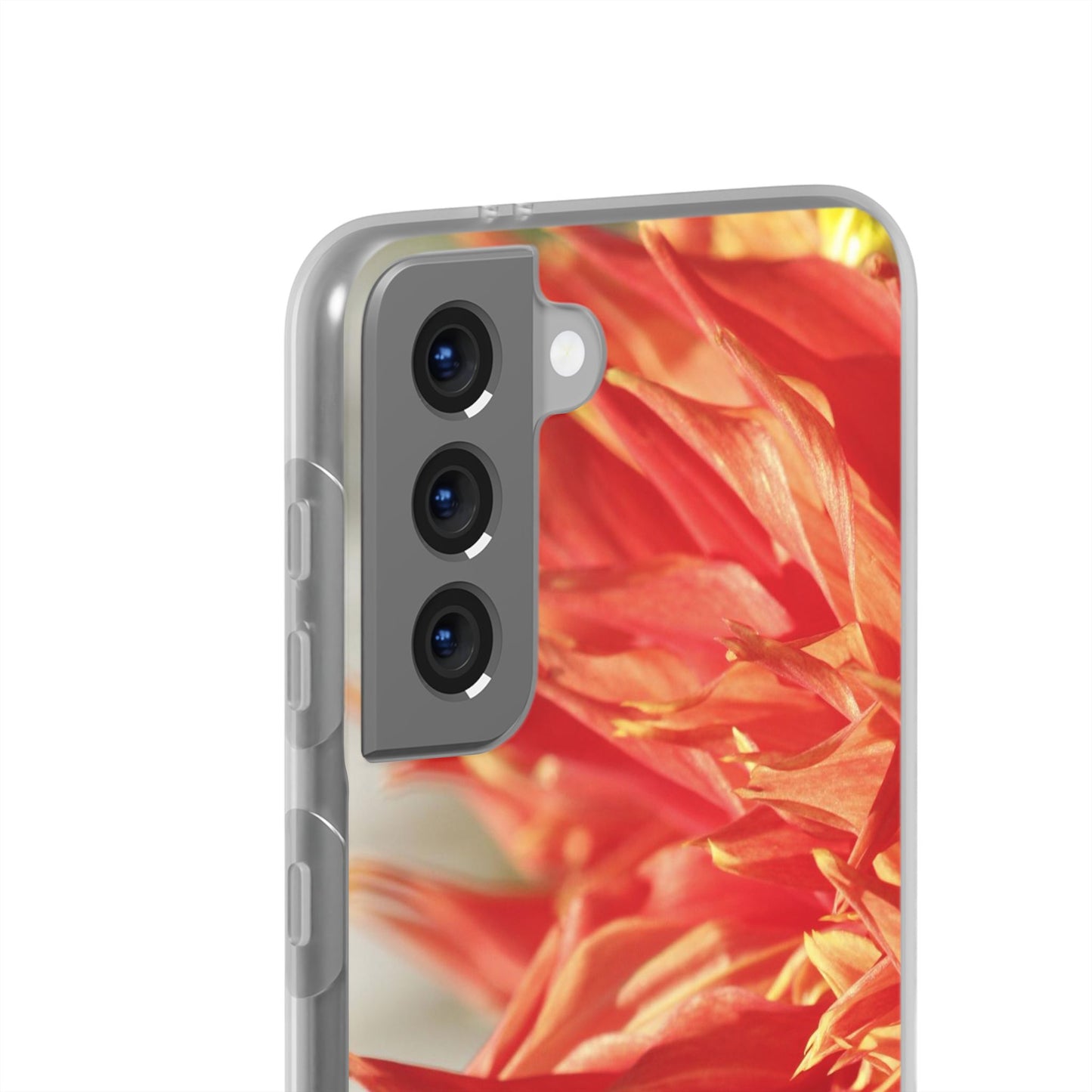 Red Dahlia Floral Phone Case — Slim Flexible Protective Cover