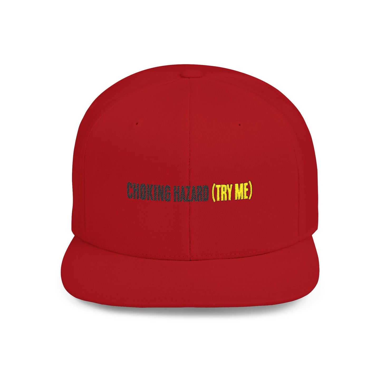 Choking Hazard Snapback Cap, Trendy Hat for Casual Wear, Gift, Flat Bill Hat,