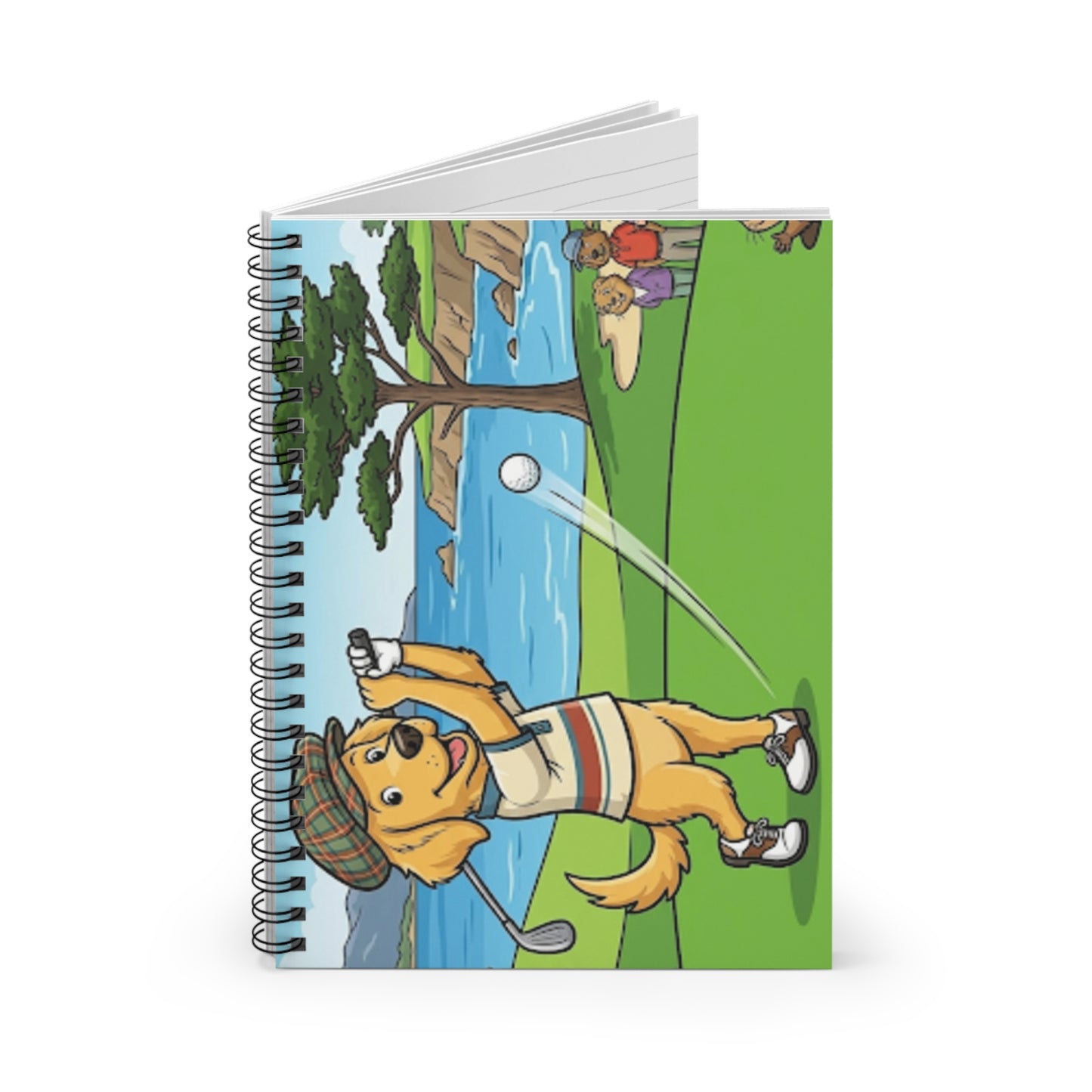 Dog Golfing at Pebble Beach Spiral Notebook - Ruled Line