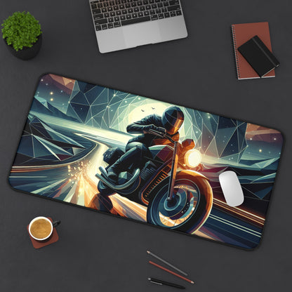 AI Generated Riding Motorcycle Desk Mat