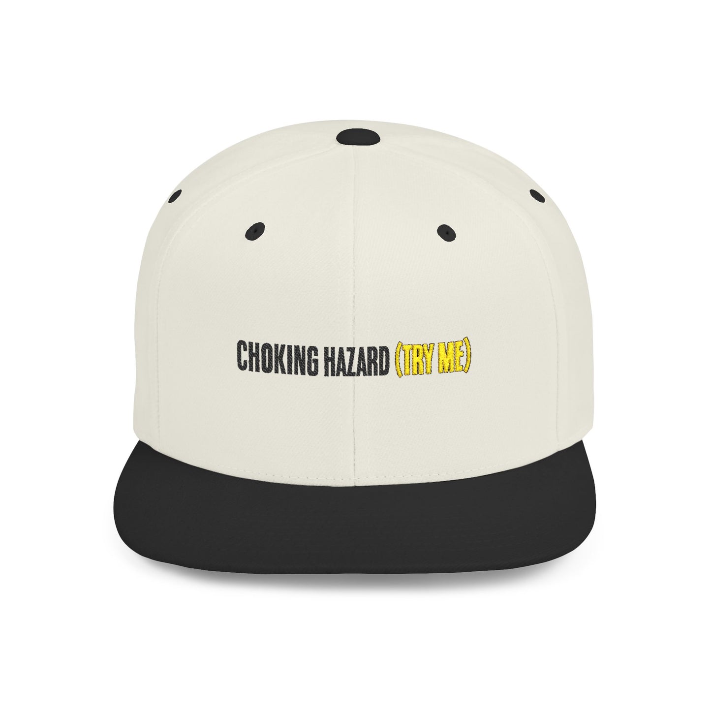 Choking Hazard Snapback Cap, Trendy Hat for Casual Wear, Gift, Flat Bill Hat,