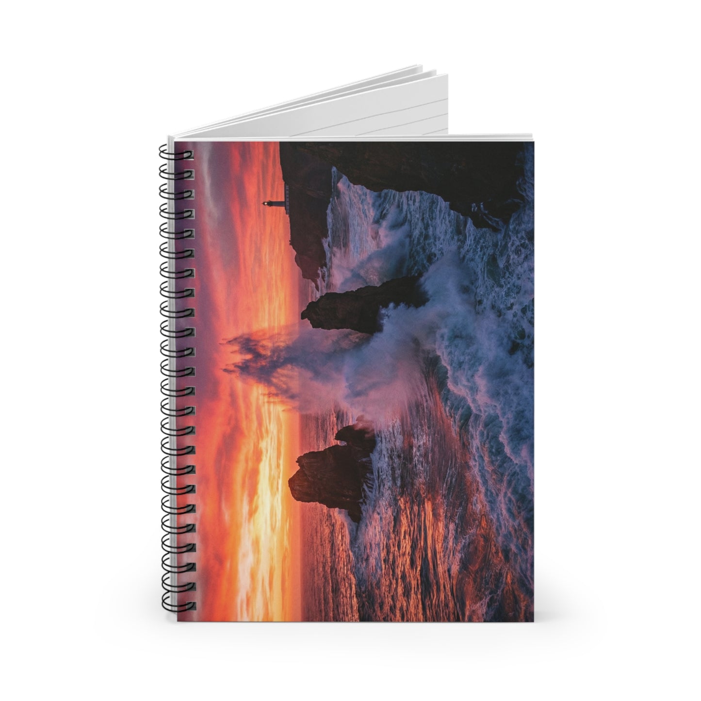 Sunset Ocean Waves Spiral Notebook - Ruled Journal for Travel & Nature Lovers