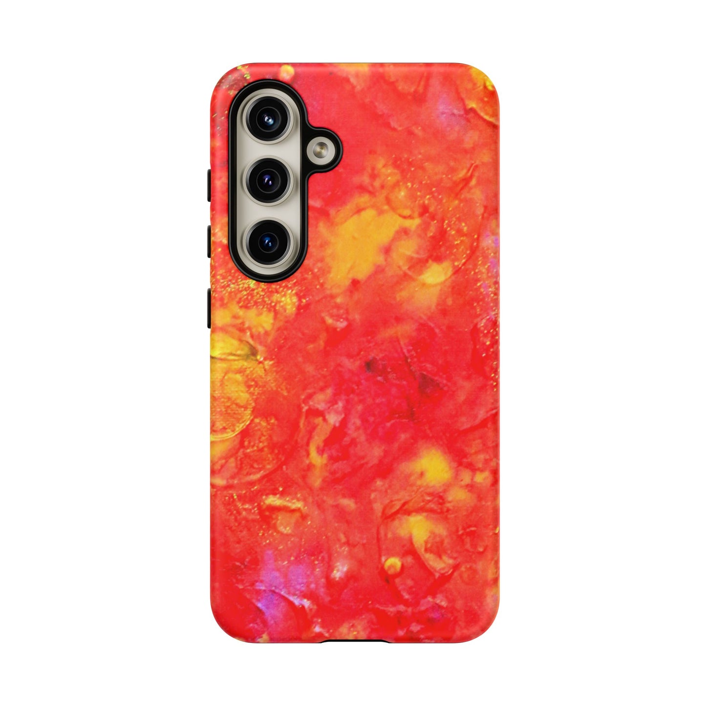 Red Marble Tough Phone Case — Vibrant Abstract Protective Cover
