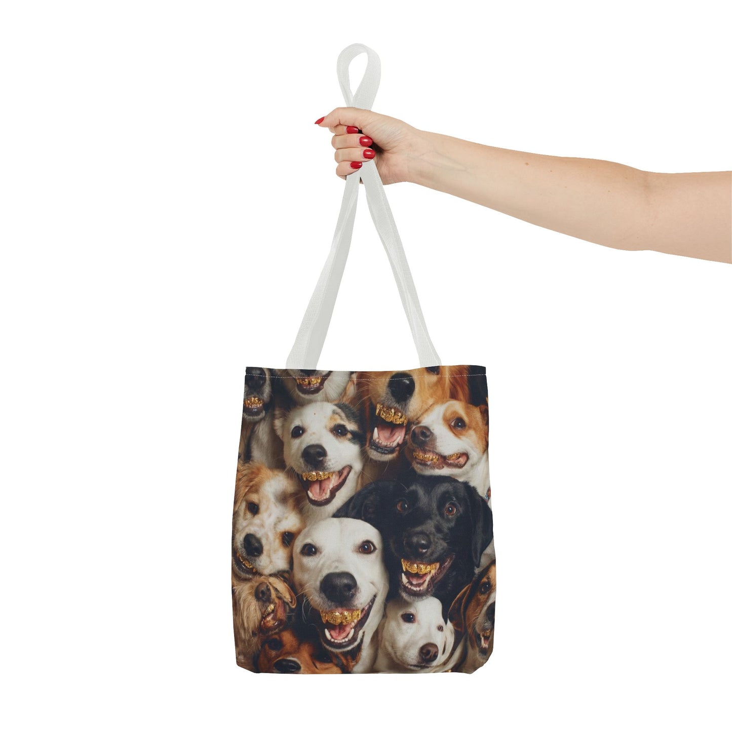 Happy Pack Dog Faces Tote Bag –