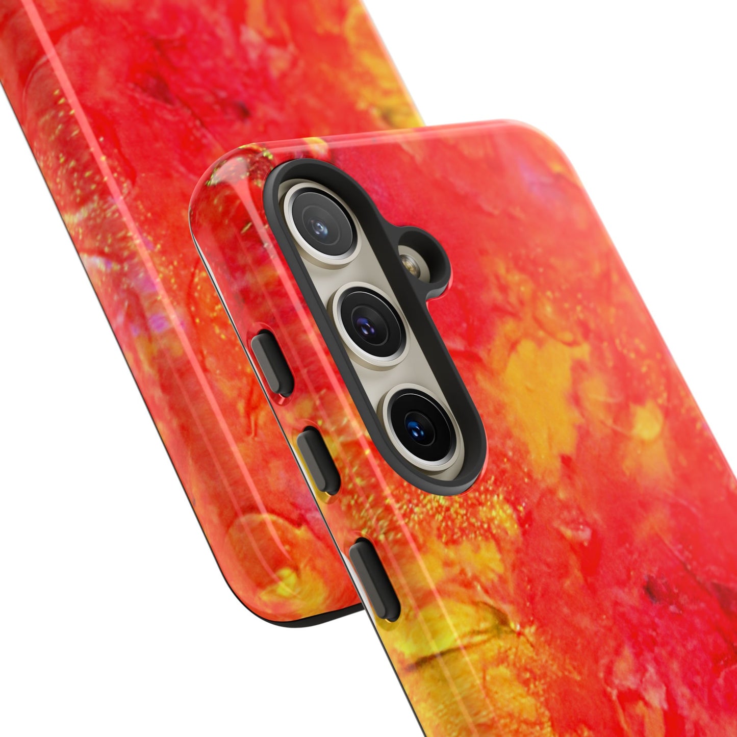 Red Marble Tough Phone Case — Vibrant Abstract Protective Cover