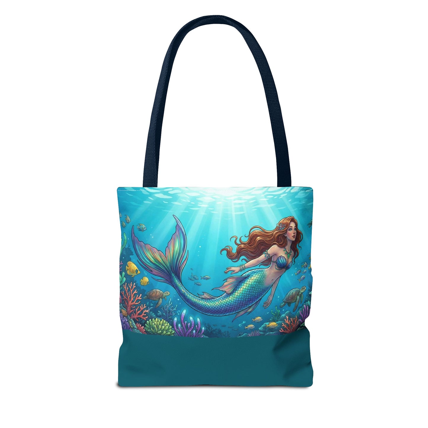 Mermaid Ocean Tote Bag – Colorful Underwater Sea Life Beach Bag