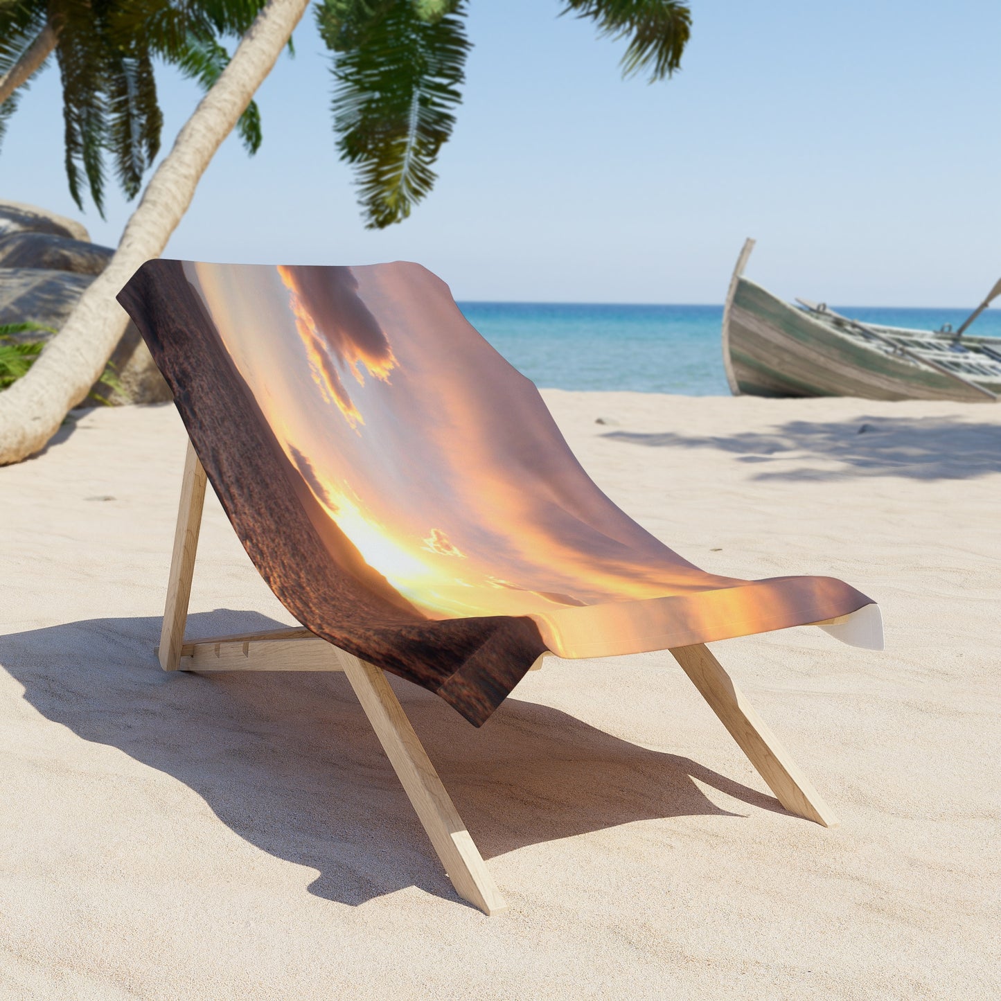 Tropical Sunset Beach Towel — Hawaii Sunset Horizon
