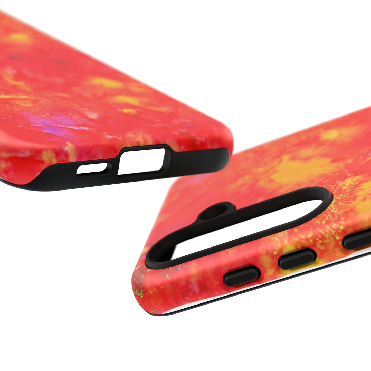 Red Marble Tough Phone Case — Vibrant Abstract Protective Cover