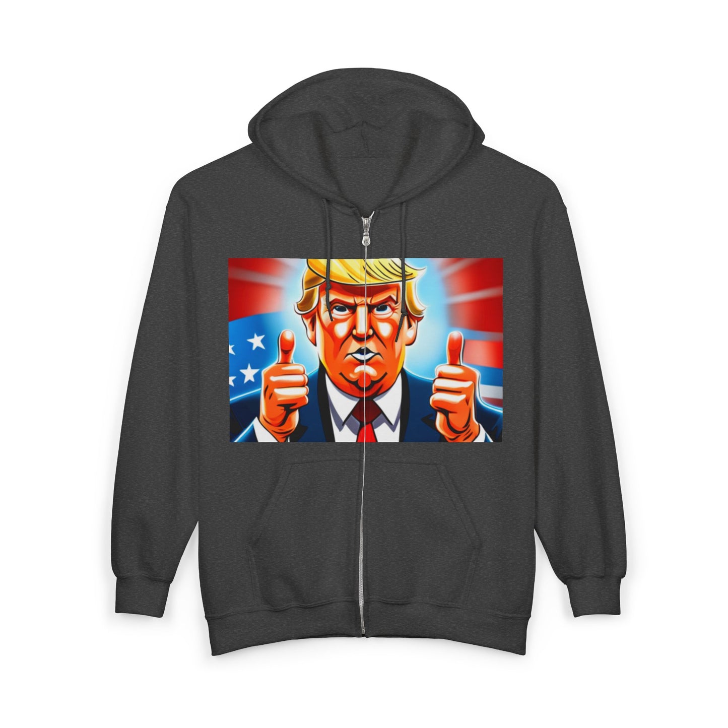 Trump Patriotic Bold Portrait Full-Zip Hoodie
