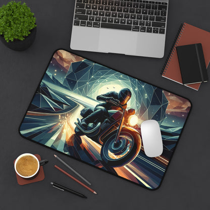 AI Generated Riding Motorcycle Desk Mat