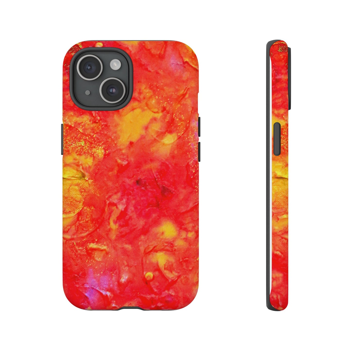 Red Marble Tough Phone Case — Vibrant Abstract Protective Cover
