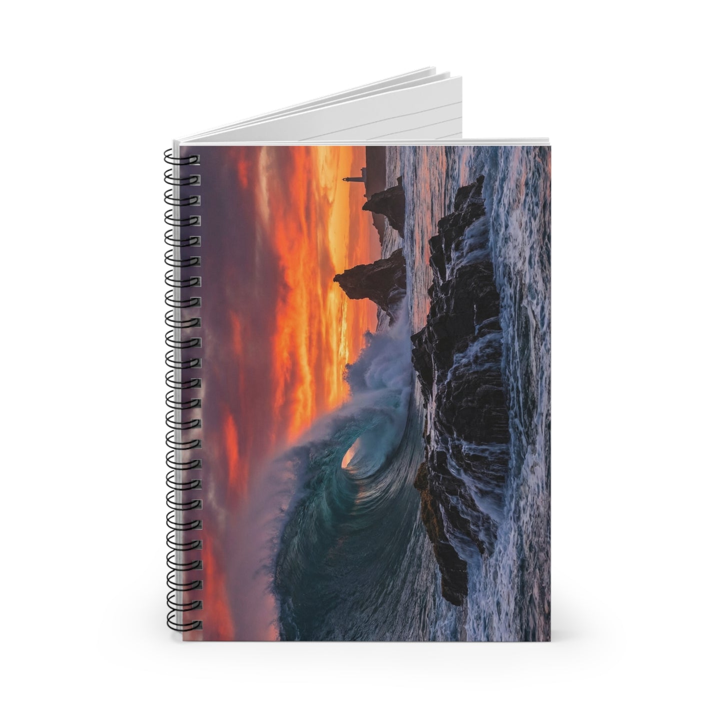 Ocean Sun Set Spiral Notebook - Ruled Line