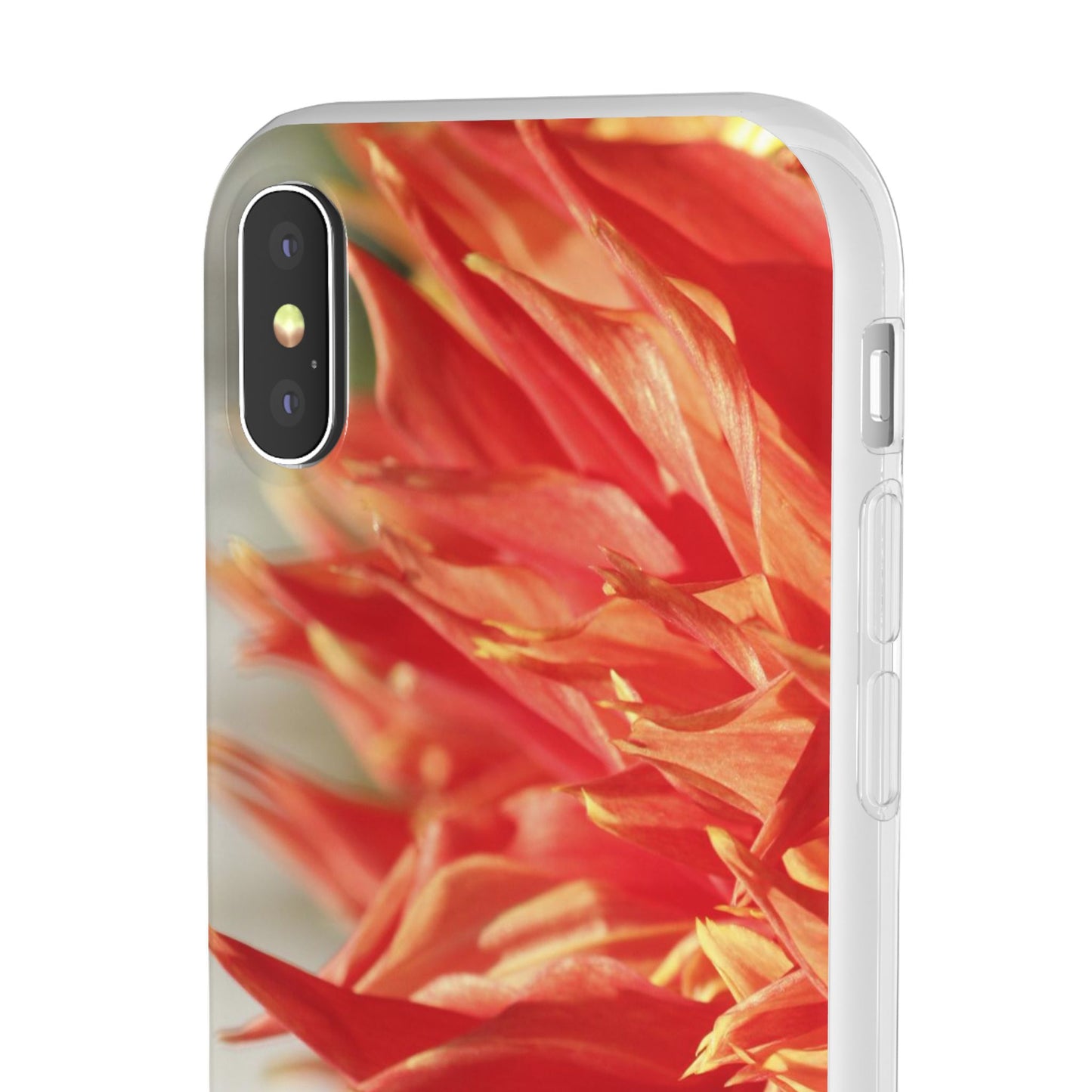Red Dahlia Floral Phone Case — Slim Flexible Protective Cover