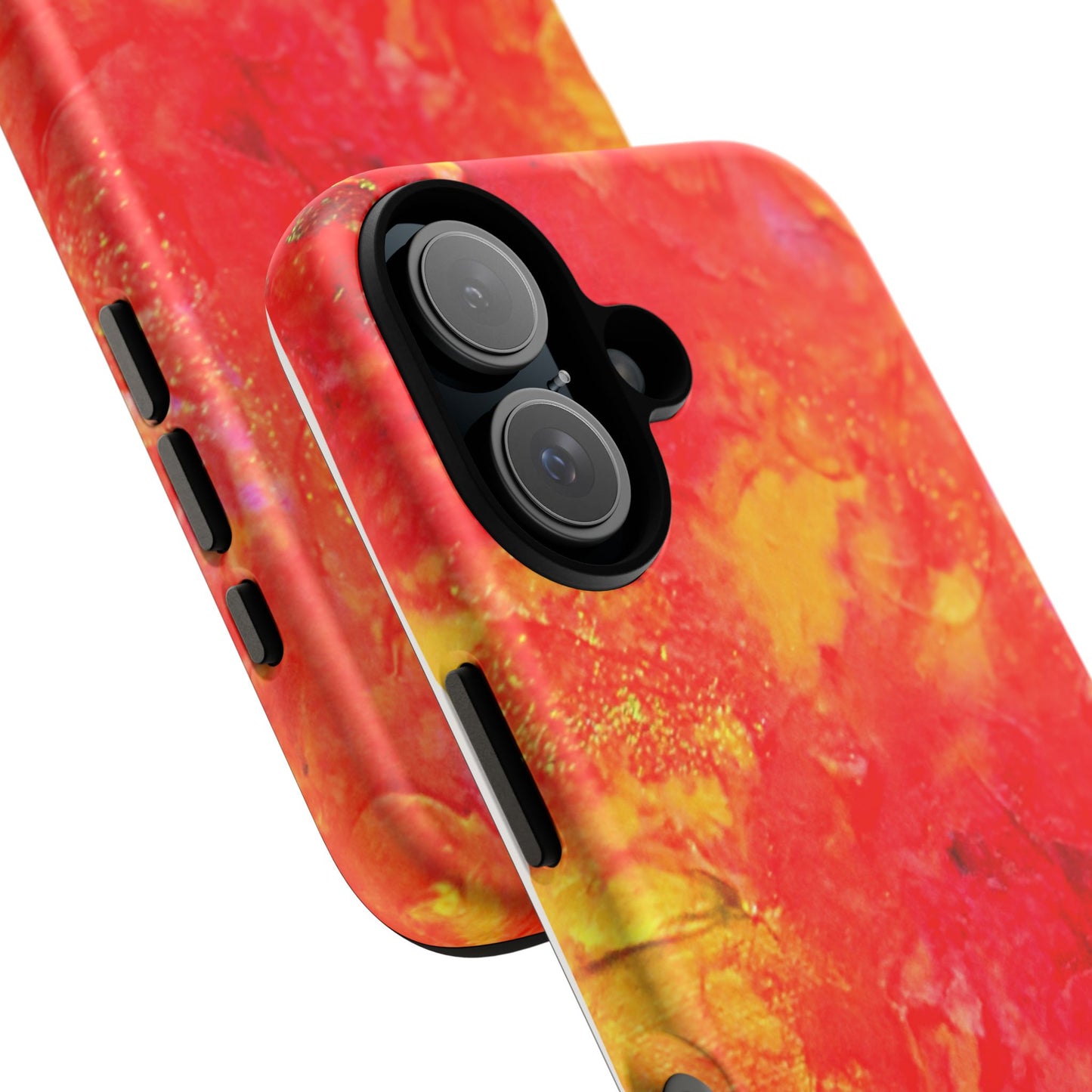 Red Marble Tough Phone Case — Vibrant Abstract Protective Cover