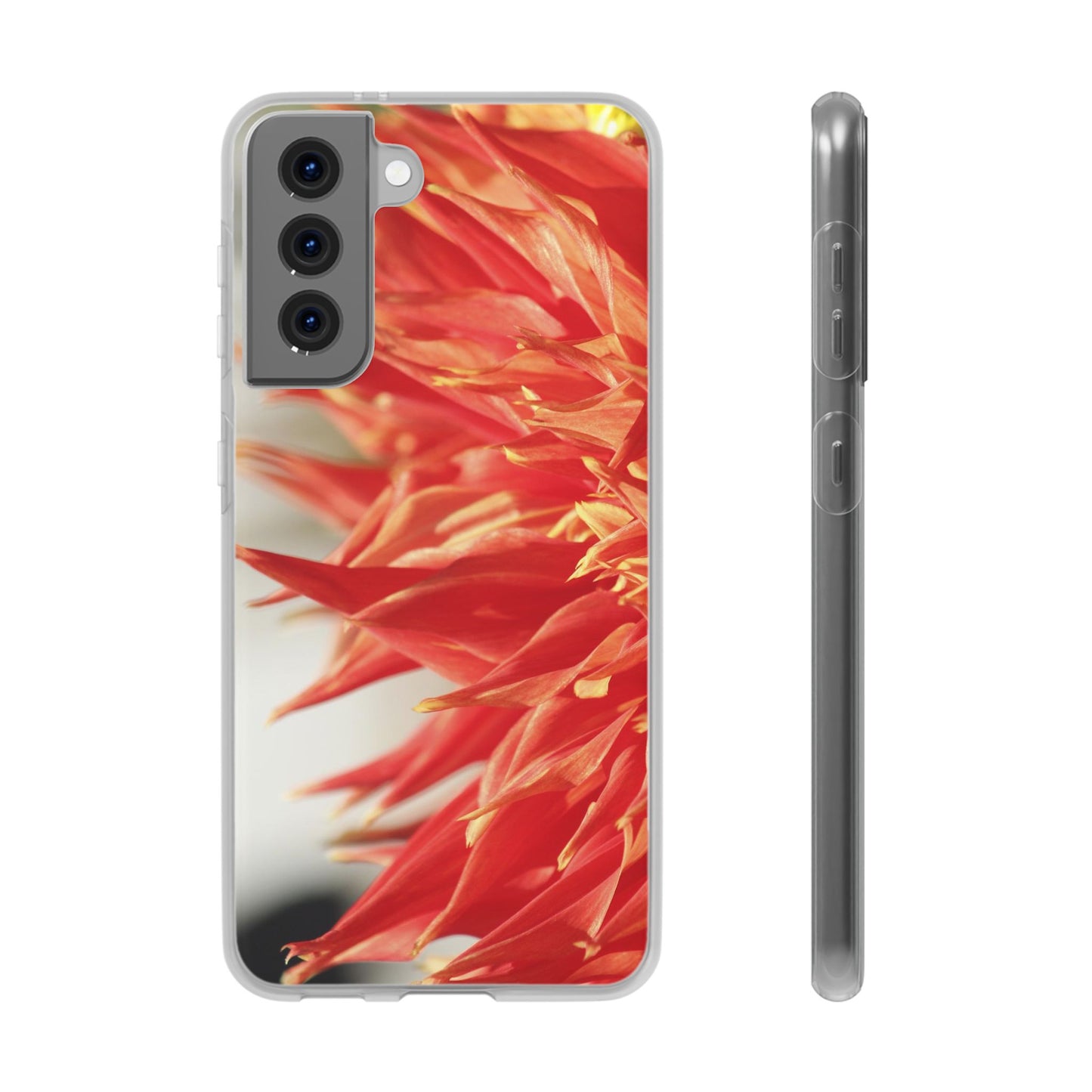 Red Dahlia Floral Phone Case — Slim Flexible Protective Cover