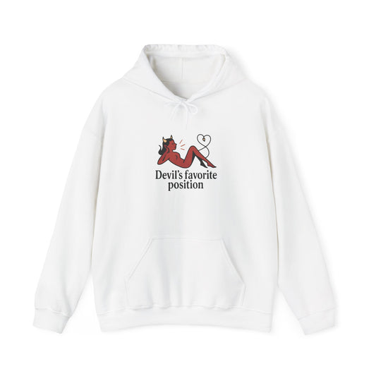 Devil's Favorite Position Devil Laying Pose Hoodie | Graphic Hoodie