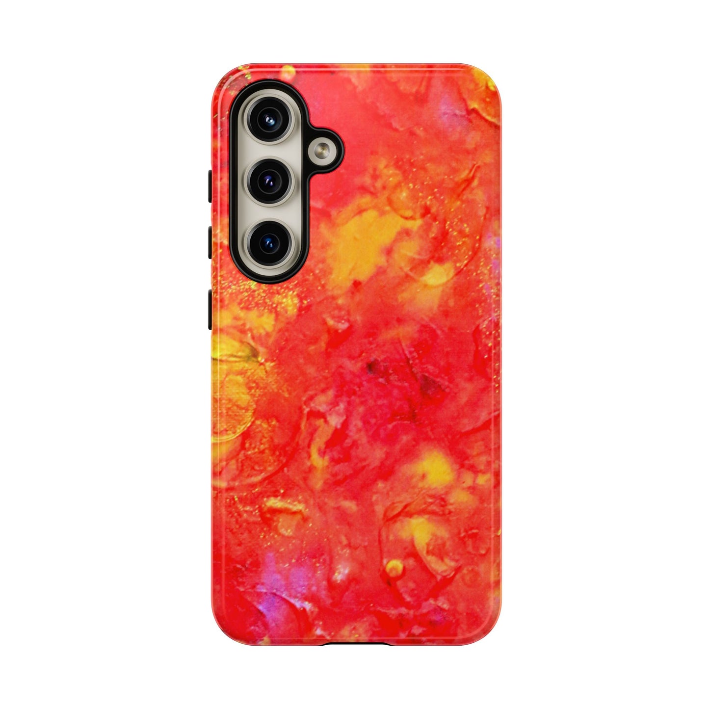 Red Marble Tough Phone Case — Vibrant Abstract Protective Cover