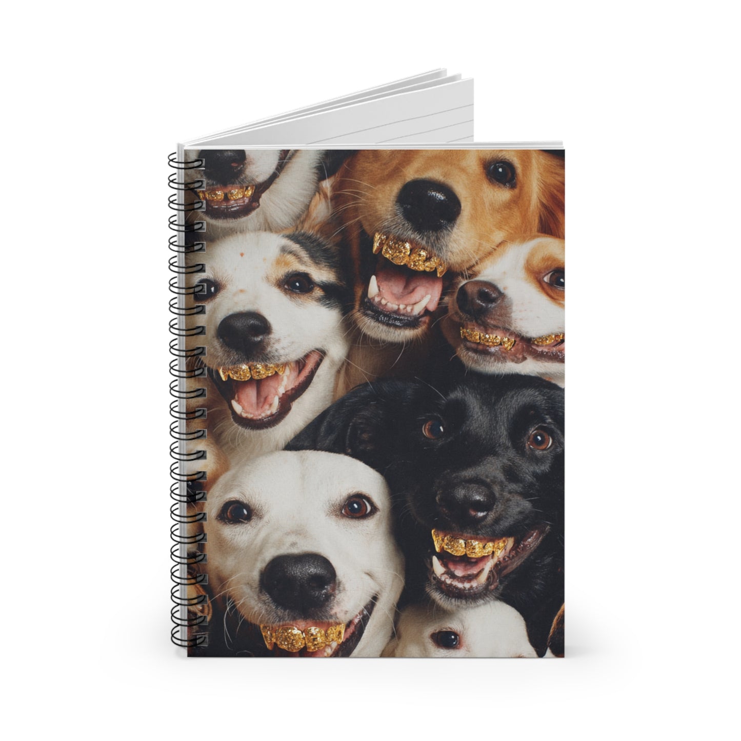 Smiling Dogs Spiral Notebook — Ruled Lined Journal for Dog Lovers