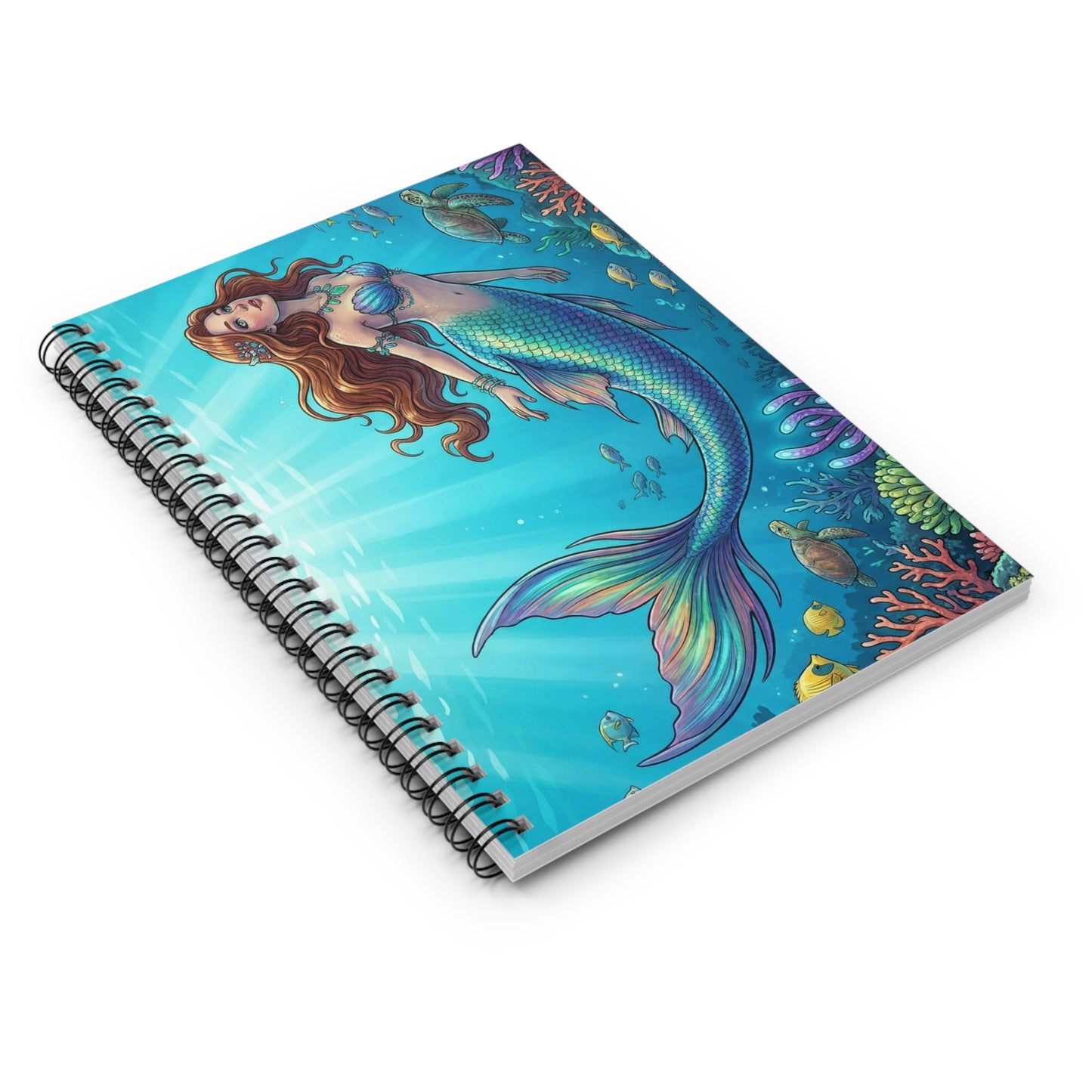 Mermaid Spiral Notebook — Ruled Journal for Kids & Teens, Ocean Fantasy Note Book