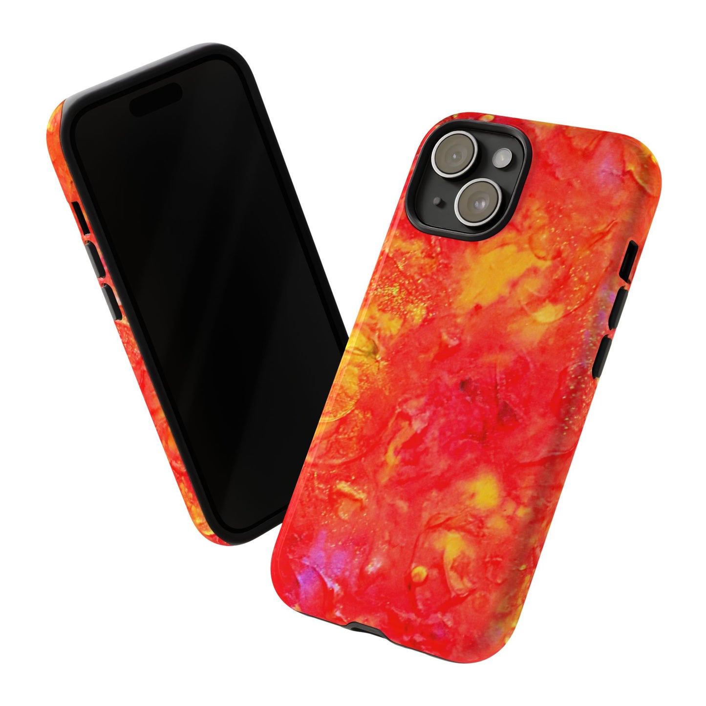 Red Marble Tough Phone Case — Vibrant Abstract Protective Cover