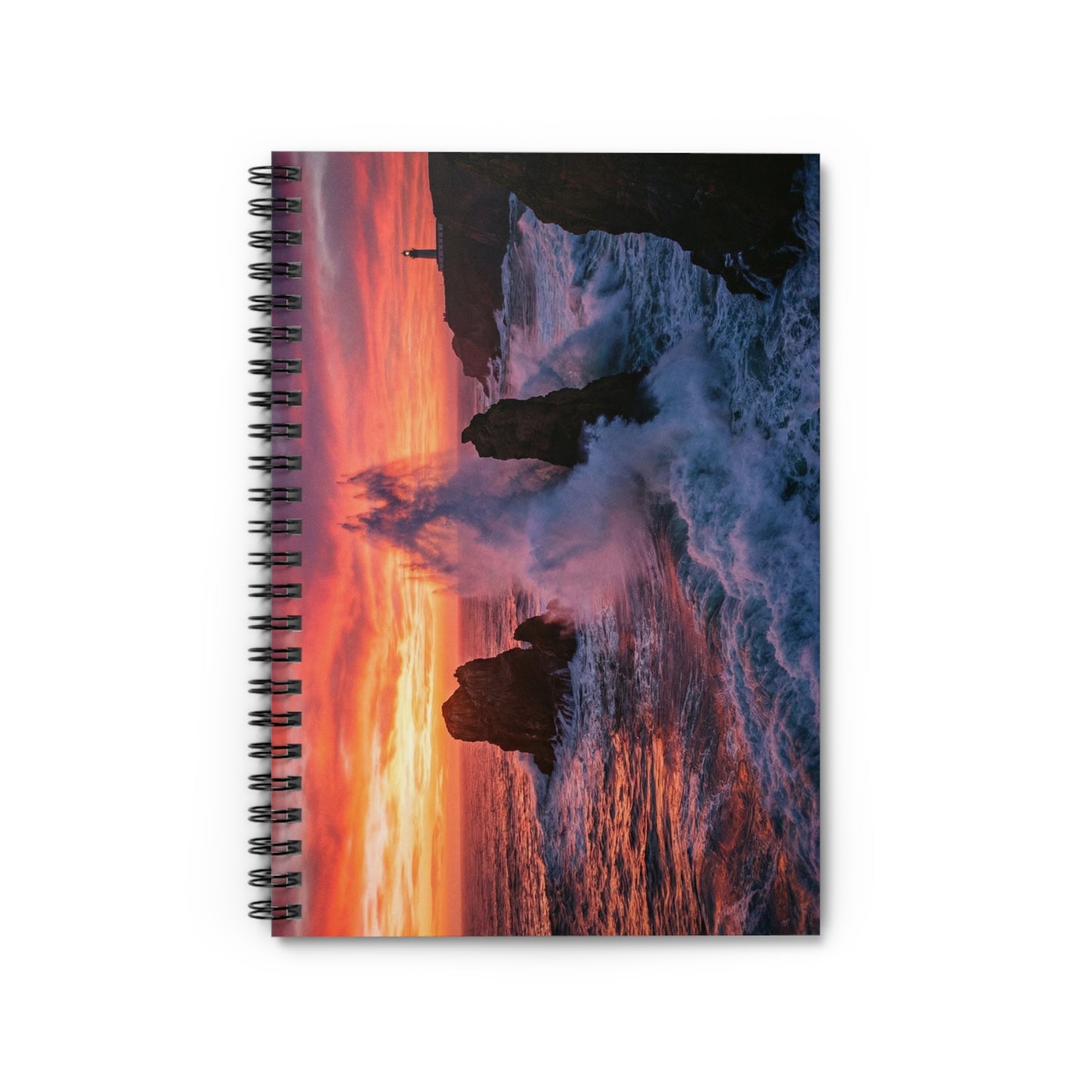 Sunset Ocean Waves Spiral Notebook - Ruled Journal for Travel & Nature Lovers