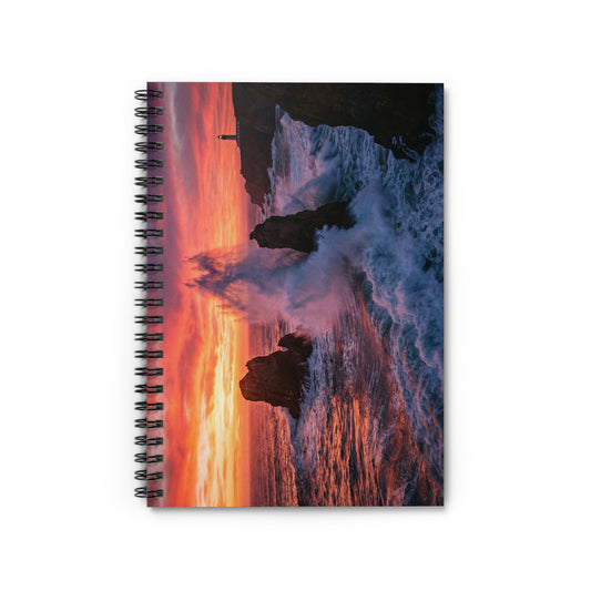 Sunset Ocean Waves Spiral Notebook - Ruled Journal for Travel & Nature Lovers