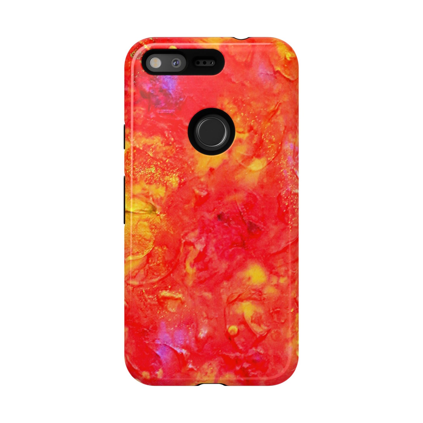 Red Marble Tough Phone Case — Vibrant Abstract Protective Cover
