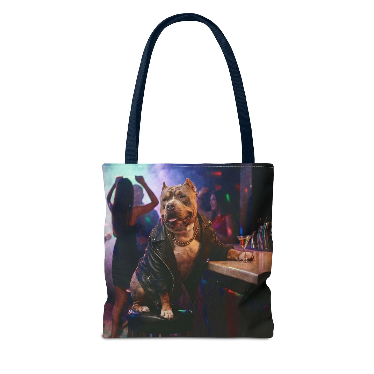 Bulldog Nightclub Tote Bag — Funny Party Dog All-Over Print Tote