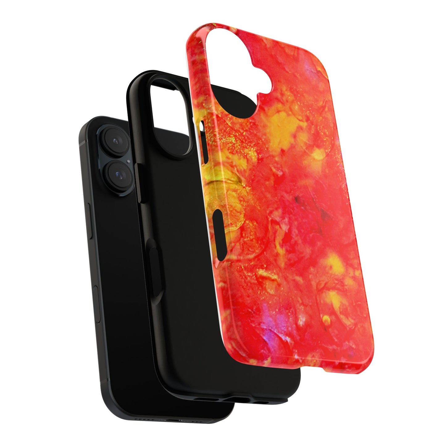 Red Marble Tough Phone Case — Vibrant Abstract Protective Cover