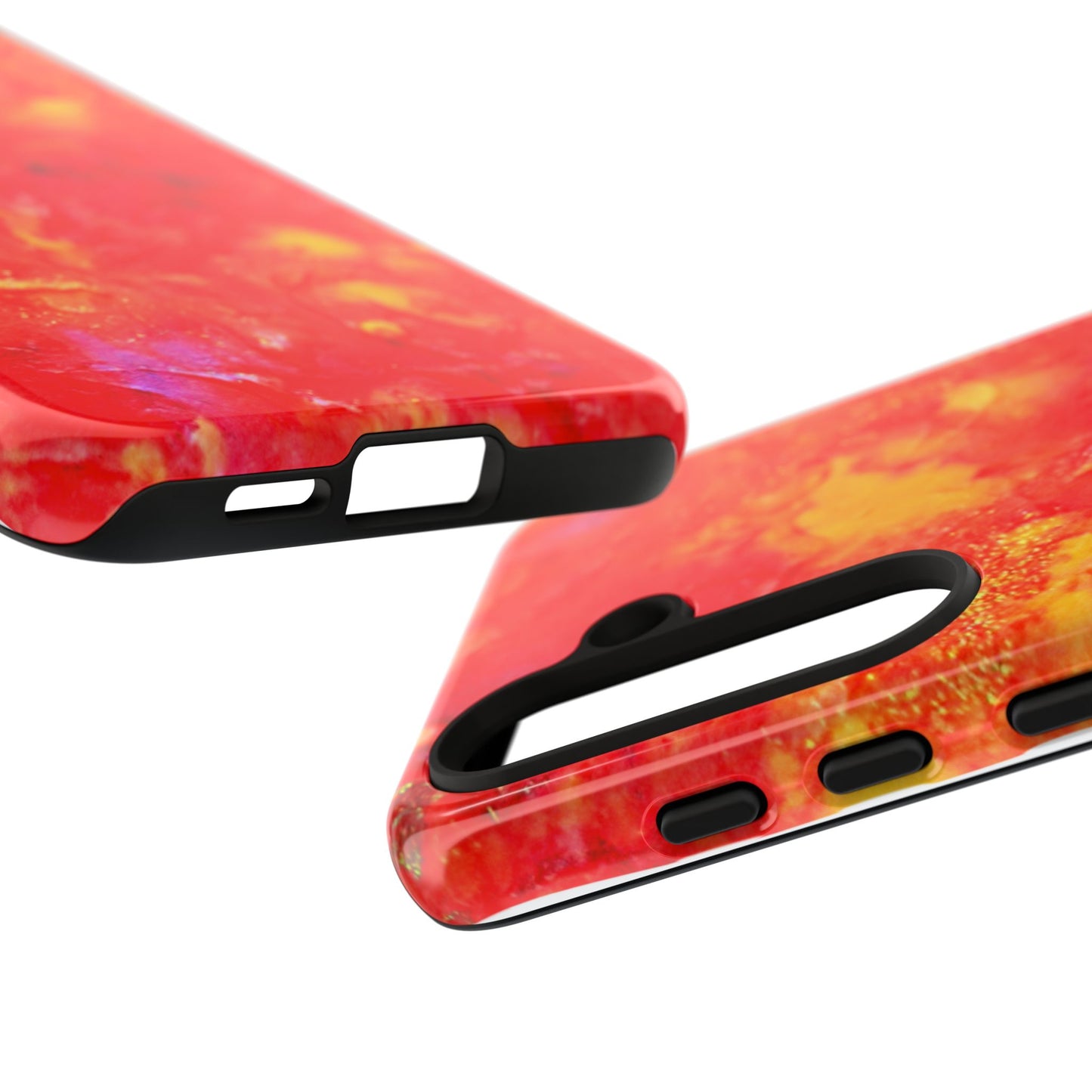Red Marble Tough Phone Case — Vibrant Abstract Protective Cover