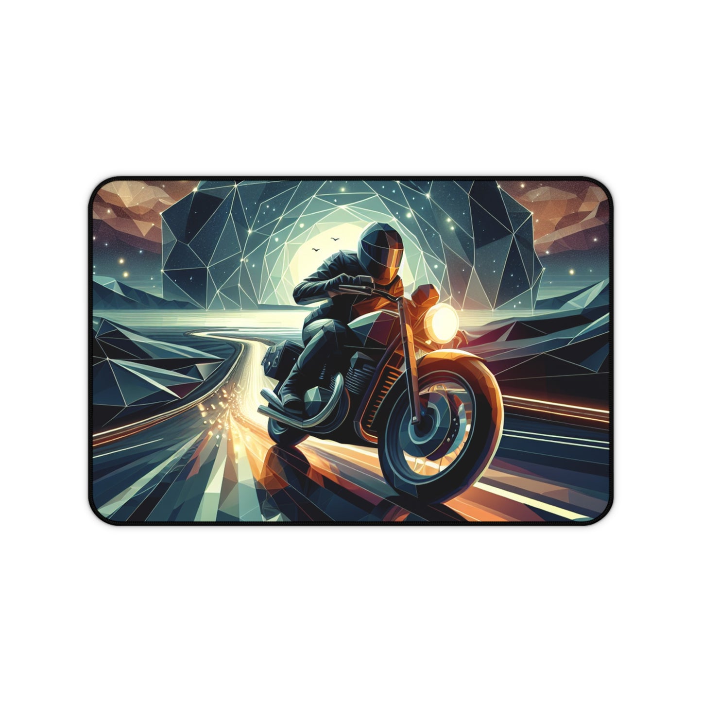 AI Generated Riding Motorcycle Desk Mat