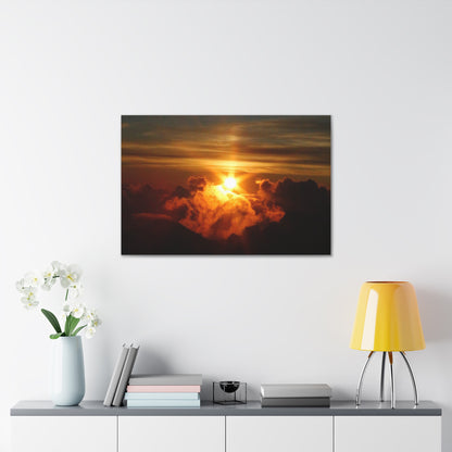 Sunrise on to of a volcano in Maui, Hawaii Canvas Gallery Wraps