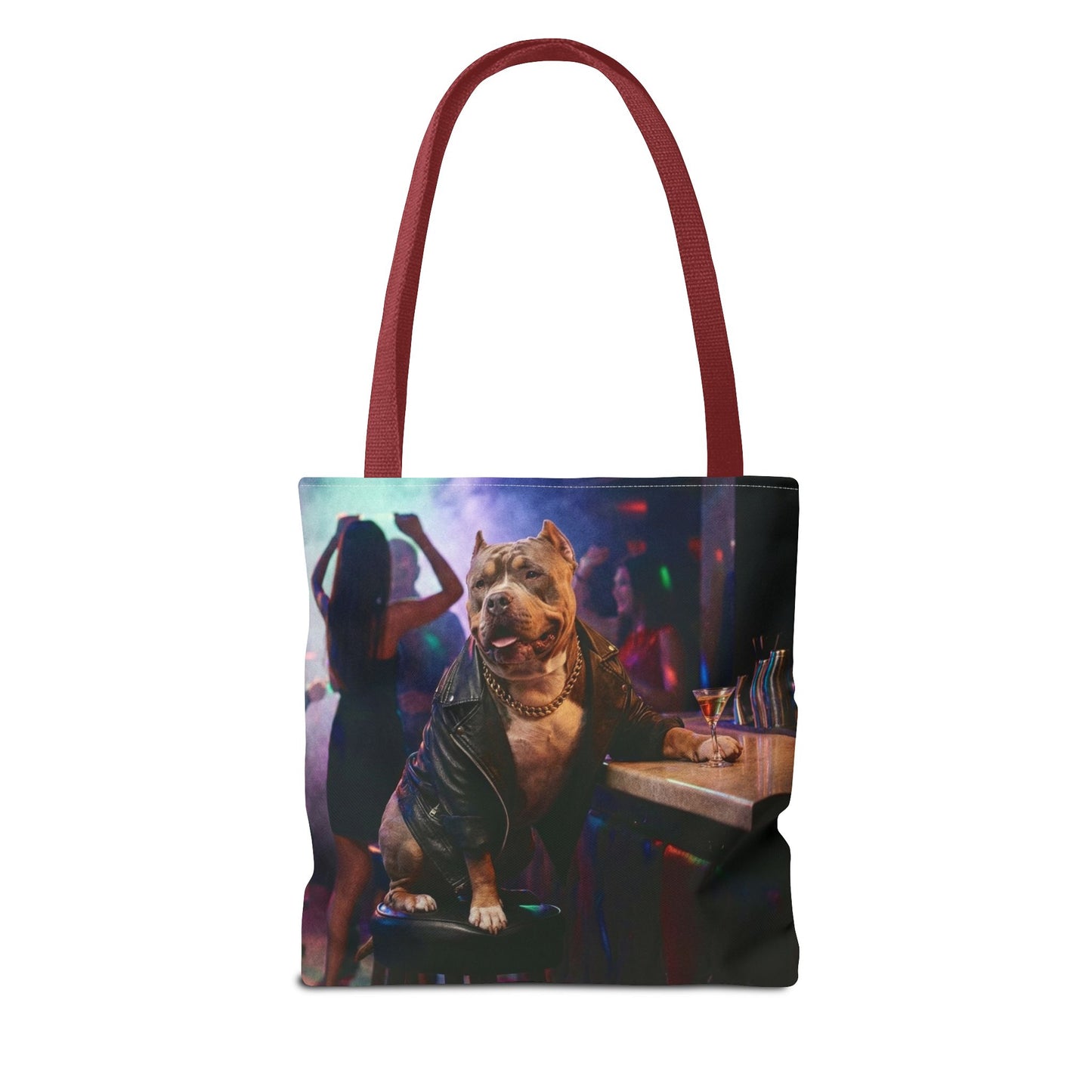 Bulldog Nightclub Tote Bag — Funny Party Dog All-Over Print Tote