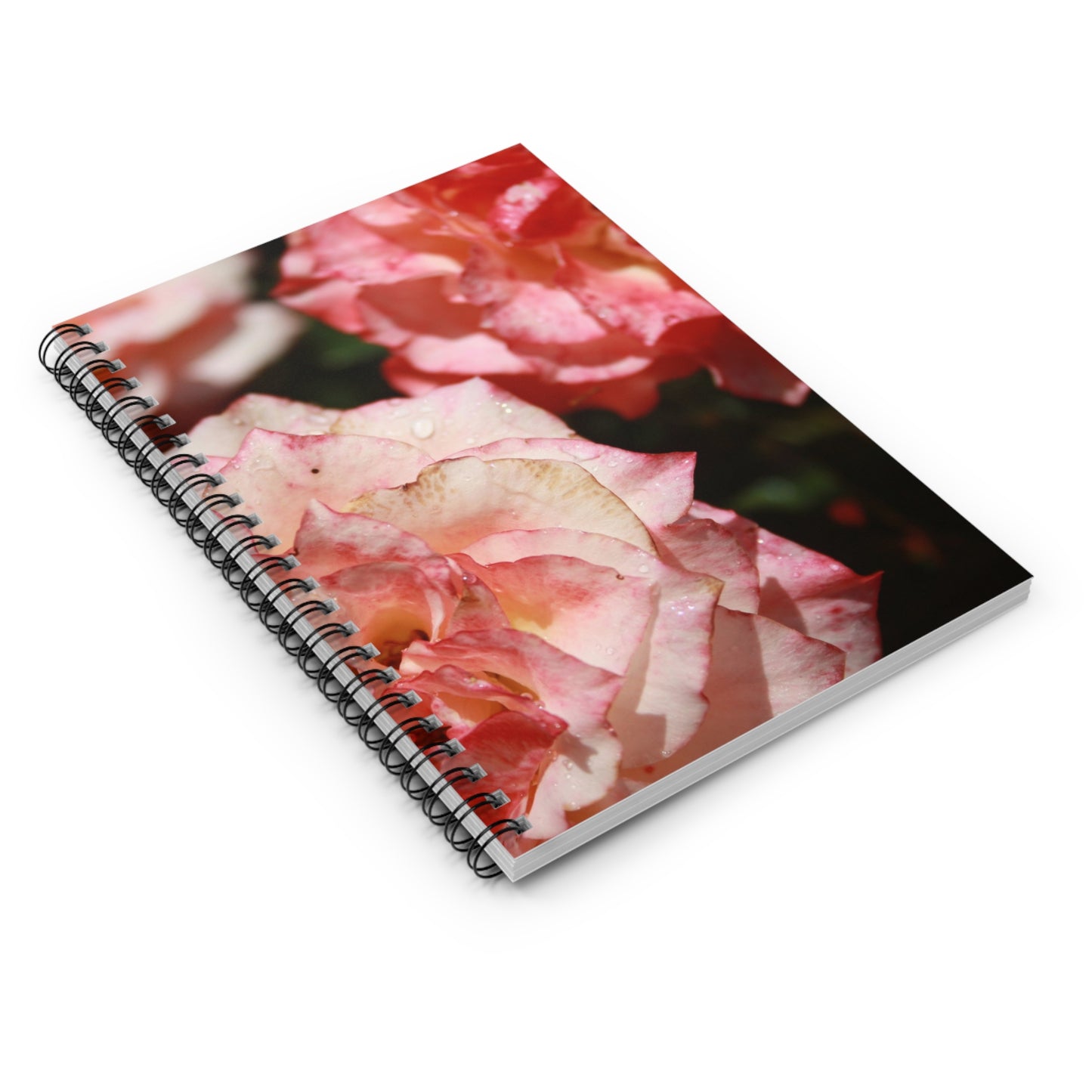 Floral Rose Spiral Notebook — Pink Bloom Ruled Journal
