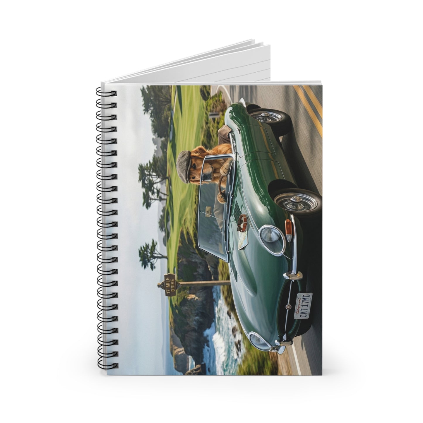 Vintage Convertible Notebook — Coastal Road Trip Journal